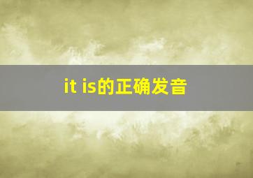 it is的正确发音